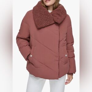 Andrew Marc Valencia Faux Shearling Lined Puffer Jacket Water Resistant M
